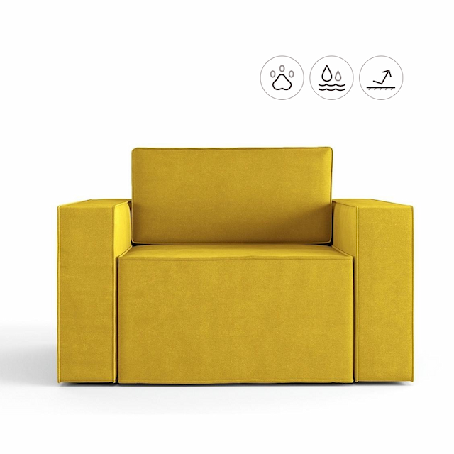 Кресло Мастерфабрик Камо Saga yellow ткань рогожка