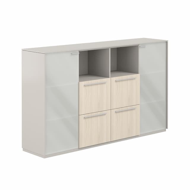 Шкаф средний со стеклом и ящиками Norden Атлас NZ-0316.GS.YN