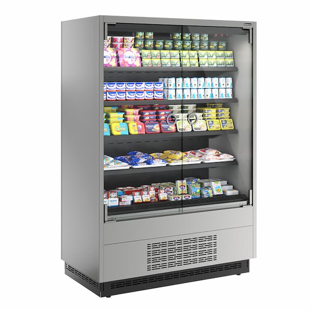 Витрина холодильная Carboma FC20-07 VM 1,0-1 0300 боковина металлическая (9006-9005) Cube 2 LIGHT фронт X0