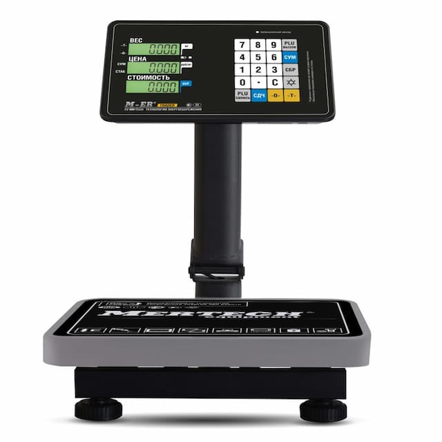 Торговые напольные весы MERTECH M-ER 333 ACPU-32.5 с расч. стоимости LCD